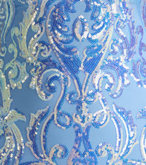 Ilse Sequin Mesh Lace-Up Mermaid Dress