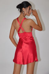 Mad About You Criss-Cross Back Mini Dress Fire Red
