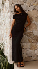 Helana Off Shoulder Maxi Dress - Black