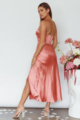 Yvette Wrap Neckline Midi Dress Desert Rose