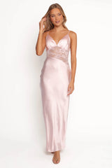 Milla Maxi Lace Dress - Pale Pink