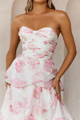 Sunlit Serendipity Strapless Maxi Dress Floral