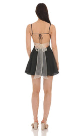 Open Back A-line Dress in Black