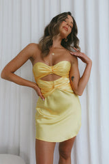 Good Impression Double Twist Mini Dress Yellow