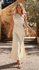Halle One Shoulder Maxi Dress - Yellow