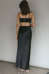 Aurelia Diamante Bow Maxi Dress Black