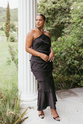 Roxanne Halterneck Maxi Dress - Black