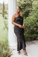Roxanne Halterneck Maxi Dress - Black