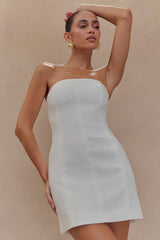 Maci Crepe Mini Dress - White