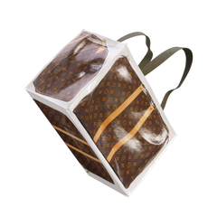 TITA ELVIE duffle Grocery Bag, brown canvas, large