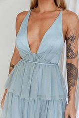 Auguste Tiered Frill Midi Dress Sage Green