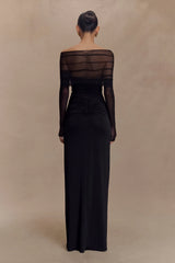 Rafaella Slinky And Mesh Maxi Dress - Black
