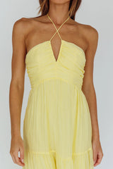 Asiah Halterneck Maxi Dress Lemon