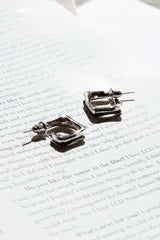 Maddox Small Square Hoop Earrings Silver