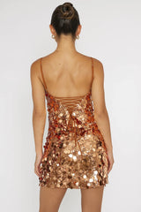 Axel Sequin Mini Dress Bronze