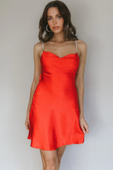 Romance Me Strappy Back Mini Dress Cherry
