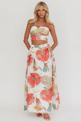 Simple Things A-Line Maxi Skirt Floral White