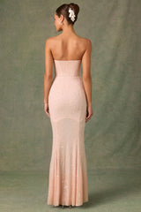 Embellished Sweetheart-Neck Fishtail Gown in Dusty Rose