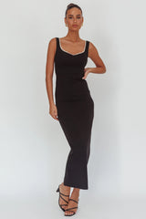 This Magic Moment Pearl Trim Maxi Dress Black