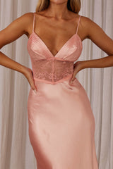 Kinzie Lace Waist Maxi Dress Pink