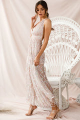 Tiara Sequin Maxi Dress Pink Champagne
