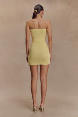Rian Strapless Knit Mini Dress - Lemon