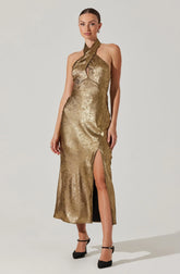 Marissa Halter Neck Midi Dress