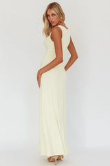 Casino Gold Hardware Ribbed Maxi Dress Butter