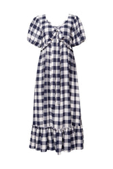 Picnic Dress in Navy Gingham
