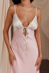 Bayleigh Low Bow Tie Back Dress Pink