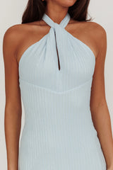 Oracle Halterneck Midi Dress Blue
