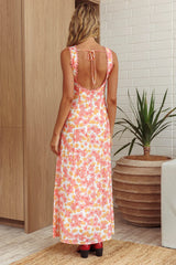Made For You Scoop Back Maxi Dress Floral Pink