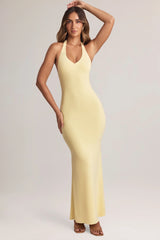 Modal Halterneck Maxi Dress in Lemon Sherbet