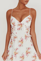 Kalaya Lace-Up Waist Midi Dress Floral