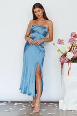 Yvette Wrap Neckline Midi Dress Desert Midnight Blue