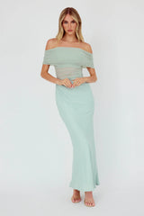 Lorely Off-Shoulder Midi Dress Sage