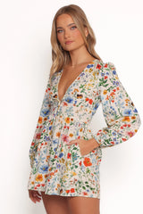 Irisa Long Sleeve Romper - Garden Floral