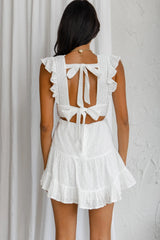 Sunshine Days Double Bow Back Dress White