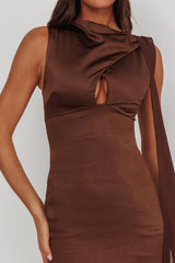 Meliza Keyhole Bust Maxi Dress Chocolate