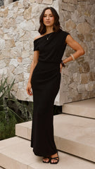 Helana Off Shoulder Maxi Dress - Black