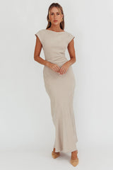 Maysa Cowl Back Maxi Dress Mushroom