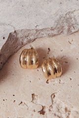 Melanie Ridged Earrings Gold