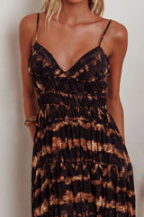 Sarai Tied Back Maxi Dress Java Brown