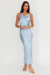 Noreen Cut-Out Back Maxi Dress Blue