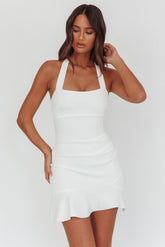 Fire Of Stars Halterneck Mini Dress White