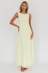 Karine Pintuck Pleat Maxi Dress Butter