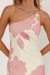 We Belong Together One-Shoulder Maxi Dress Floral Pink