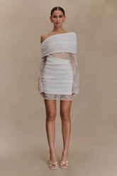 Luxie Lace Knit Mini Dress - Ivory