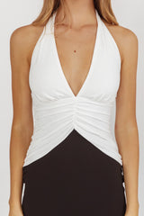 Lala Gathered Waist Maxi Dress White/Black