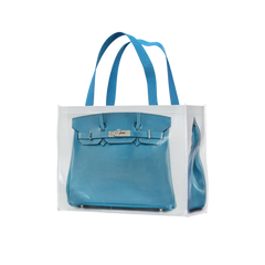 GroceryBags Creative imitation platinum bag printed woven bag cobalt blue fitness leisure bag